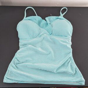 Lauren Ralph Lauren Women's Size 6 Under Wire Blue White Stripe Camikini Top NWT